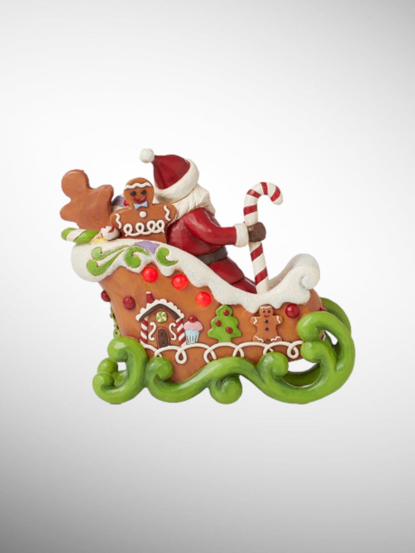 Jim Shore Gingerbread Christmas - Sharing Sweet Holiday Cheer Santa LED Figurine